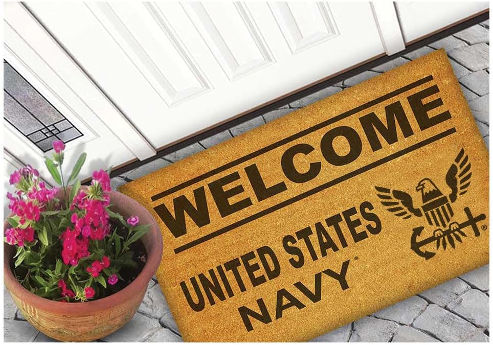 7.62 Design U.S. Navy Welcome 18 x 30 inch Coir Doormat- Made in The USA