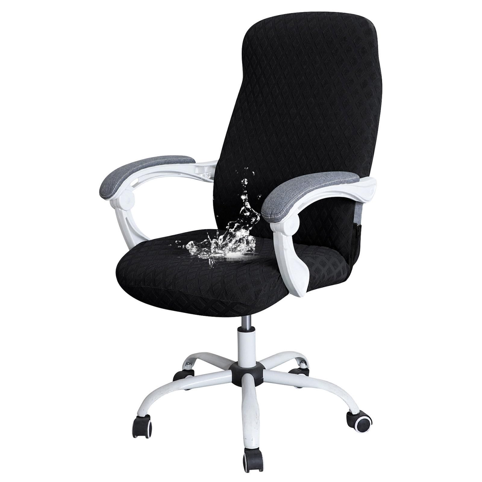 Zrcyxdw Black Waterproof Computer Office Chair Cover-Large