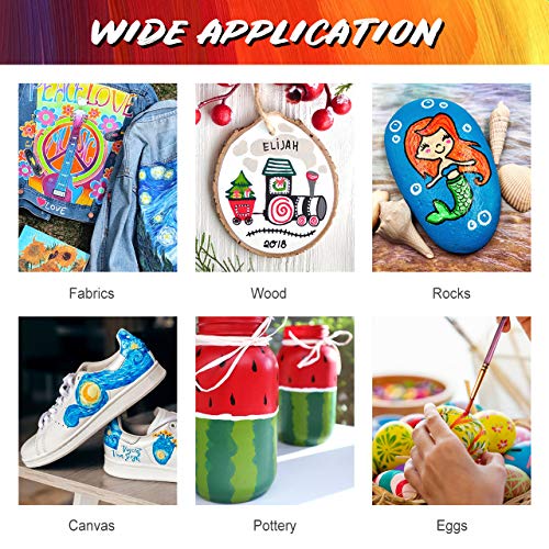 Acrylic Paint Set, Emooqi Set Of 31 Acrylic Paint Box Including 21 X 20 Ml Tubes+ 10 Brushes, Perfect For Canvas, Wood, Arts And Crafts ,Ideal For Kids, Artist & Hobby Painters #TOP2