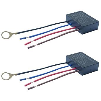 2 Pack Touch Lamp Switch, Lamp Touch Dimmer Switch 3 Way Works for Metal Base or Pole, Lamps Control Module for Dimmable LED, Incandescent, Halogen BulbsBlack