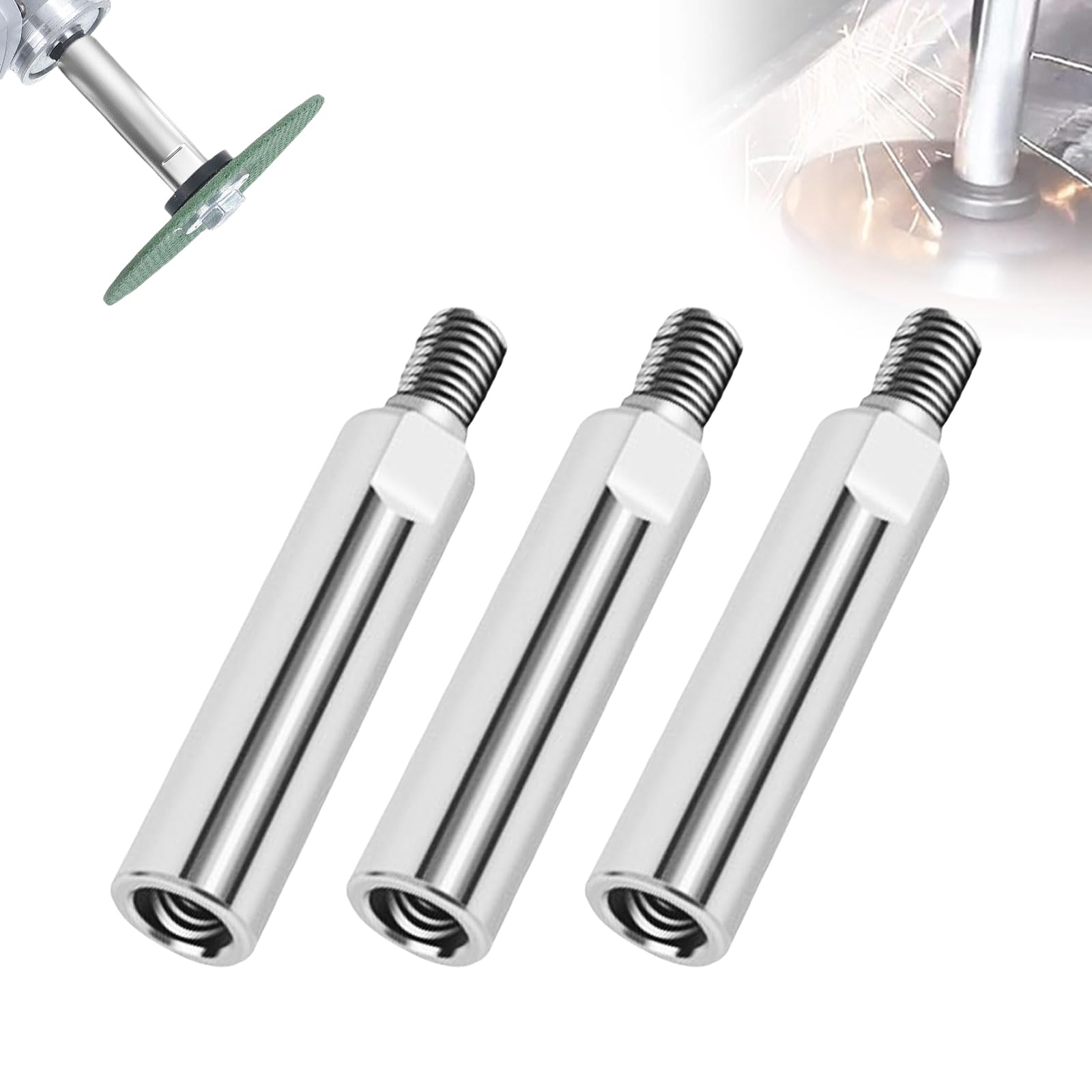 Upgrade Angle Grinder Extension Rod, M10 Thread Polishing Machine Adapter Lever, Angle Grinder Extension for 100 Type Angle Grinder Polisher (3PCS)