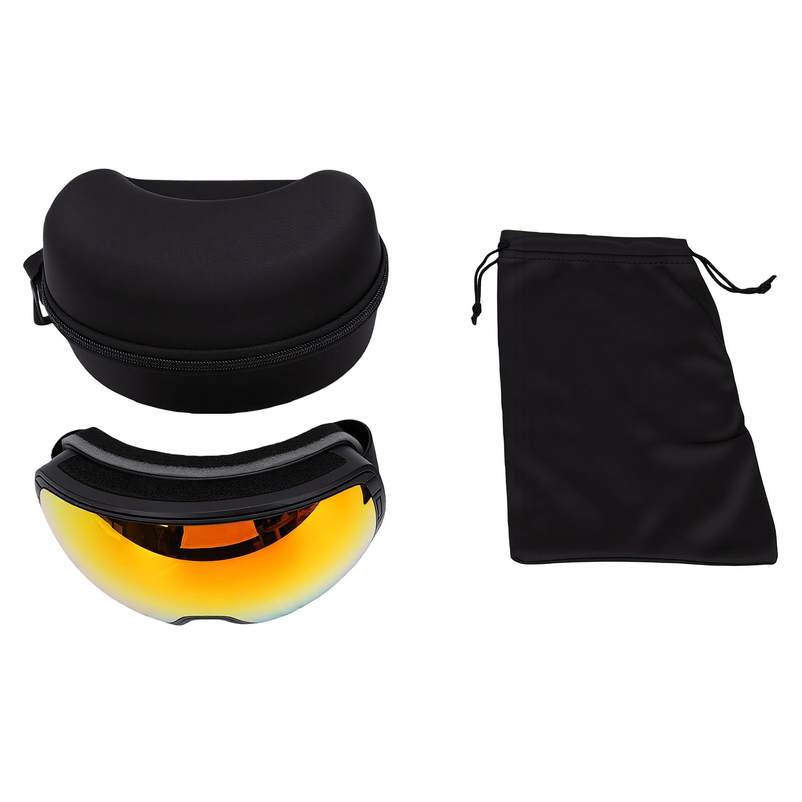 Lunettes de Ski Magnétiques, Masque de Snowboard Anti Buée for | Écran Coupe-vent Double Couche, Anti-rayures, Bande Silicone OTG Antiglisse