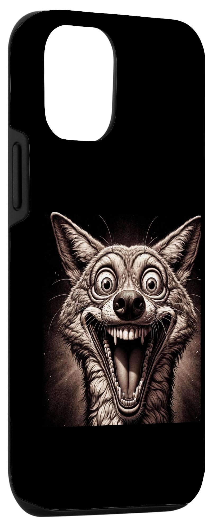 iPhone 12/12 Pro Mad Fox Cartoon Tee Crazy Wierd Animal Art Shirt Vintage Case - Image 3