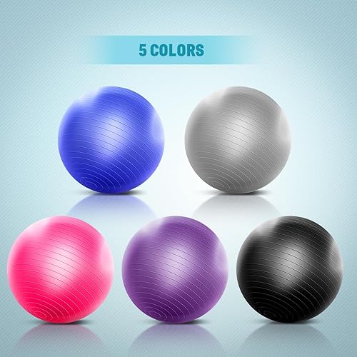 Miniatura 7 de Exercise Yoga Ball Yoga Balance Stability Swiss Ball Support up to 200 lbs