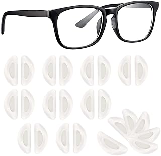 Eyeglass Nose Pads, Anti Slip Clear Nose Pads for Glasses 12 Pairs Adhesive Silicone Nose Bridge Pads Heighten Eyeglass Pads for Full Plastic Frames Glasses, Eyeglasses and Sunglasses