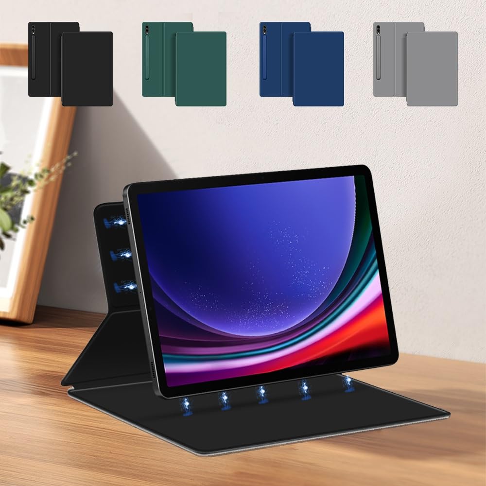 Magnetic Slim Protective Leather Case Suitable for Samsung Galaxy Tab S9 Ultra 14.6inch 2023 SM-X910/SM-X916B Tablet Cover(Black)