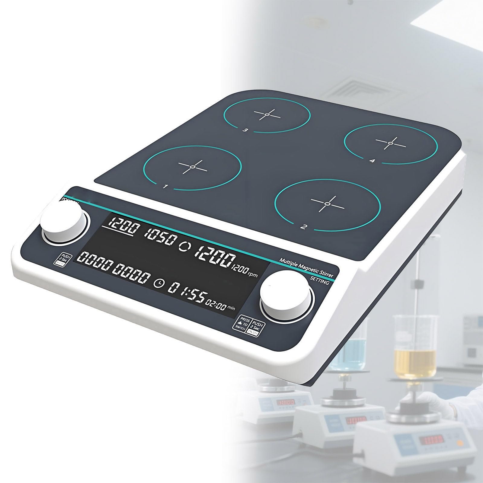 Agitador magnético digital con calefacción, mezclador de laboratorio de gran capacidad, control asíncrono, MMS9
