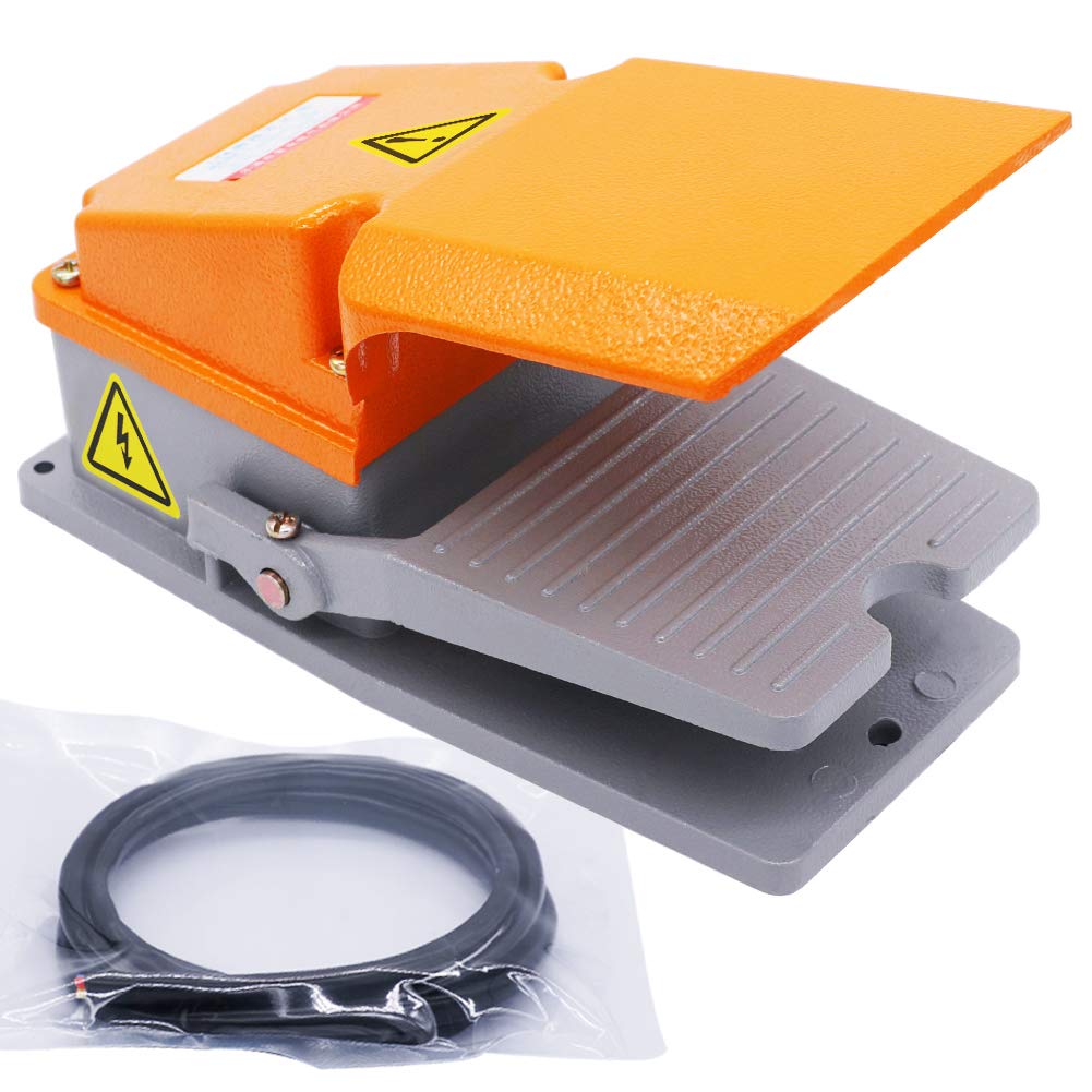mxuteuk Elektrischer Fußpedalschalter 380V AC 15A Hochleistungs Momentaner Fußschalter SPDT NO NC Industrial Pedal Rutschfeste Aluminiumschale Fußschalter Pedalschalter LT-4