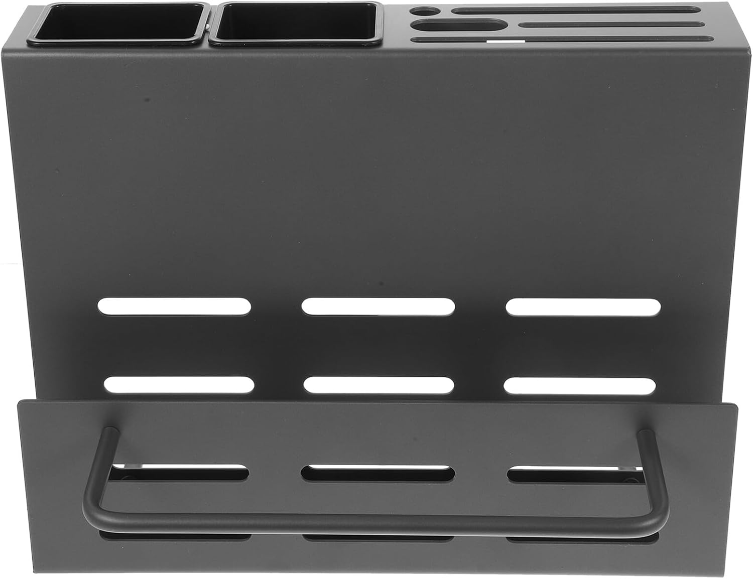 Beaupretty Wall-mounted Kitchen Knife and Cutting Board Holder with Compact Chopstick and Utensil Organizer, Gunmetal Gray Multifunctional Storage Rack for Home Kitchen Wall Decor