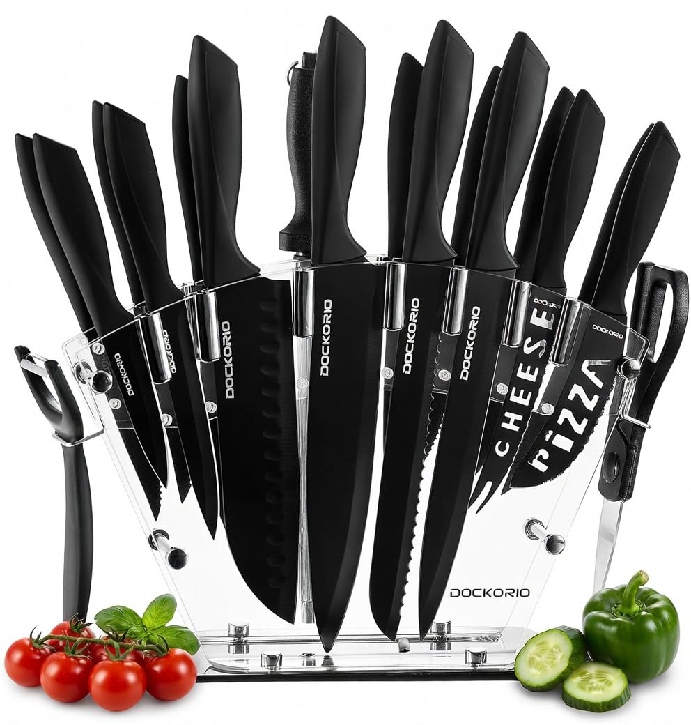 Dockorio 19-Piece Ceramic Coated Knife Set