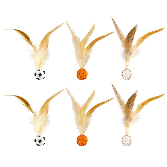 Foto 7 de 7 de OAOSDH 6 Piezas De Bolas De Estiramiento De Plumas, Bolas Deportivas Creativas, Palitos De Gato
