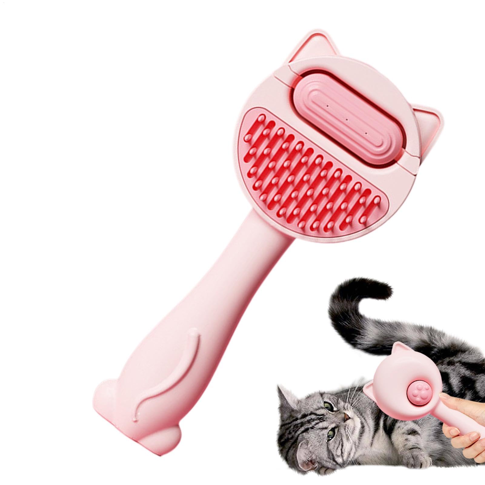 Cepillo para perros y gatos – Cepillo de aseo para gatos, peine de masaje humeante | Peine de pulverización para gatos con depiladora para perder gatos calientes