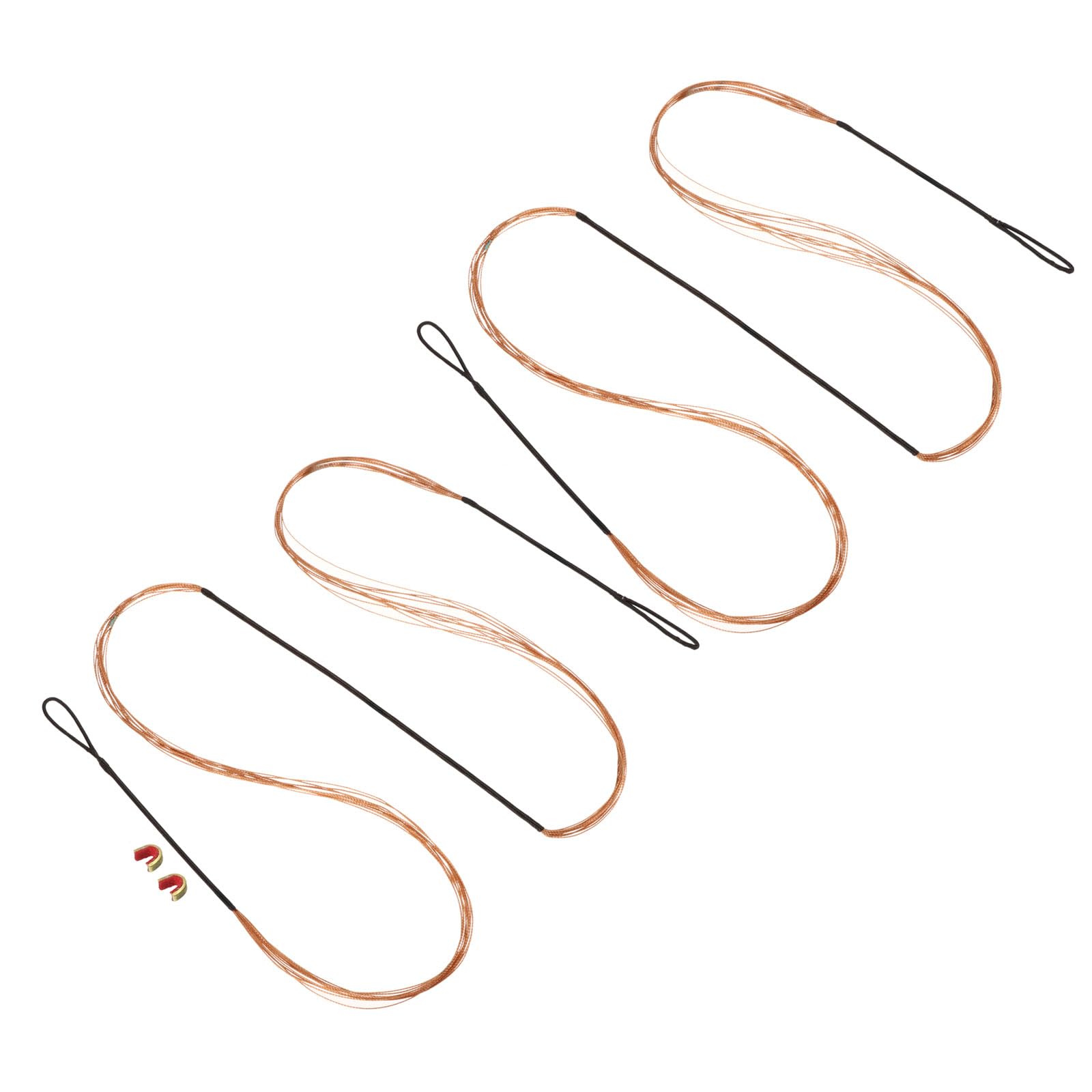 PATIKIL Bow String Replacement,12 Strands Recurve Bowstring with Nock Point for AMO 57" Traditional Bow, Black and Orange