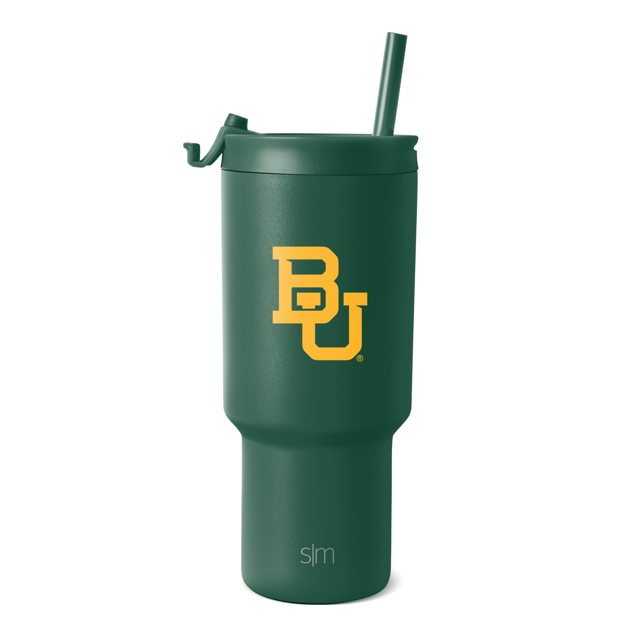 Simple Modern Officially Licensed Collegiate Baylor Bears 30 oz Tumbler with Flip Lid and Straws | Insulated Cup Stainless Steel | Gifts for Men Women | Trek Collection | Baylor University