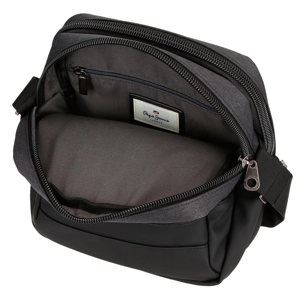 Pepe Jeans Jarvis Sac à Main Noir 25 x 16 x 1 cm Polyester