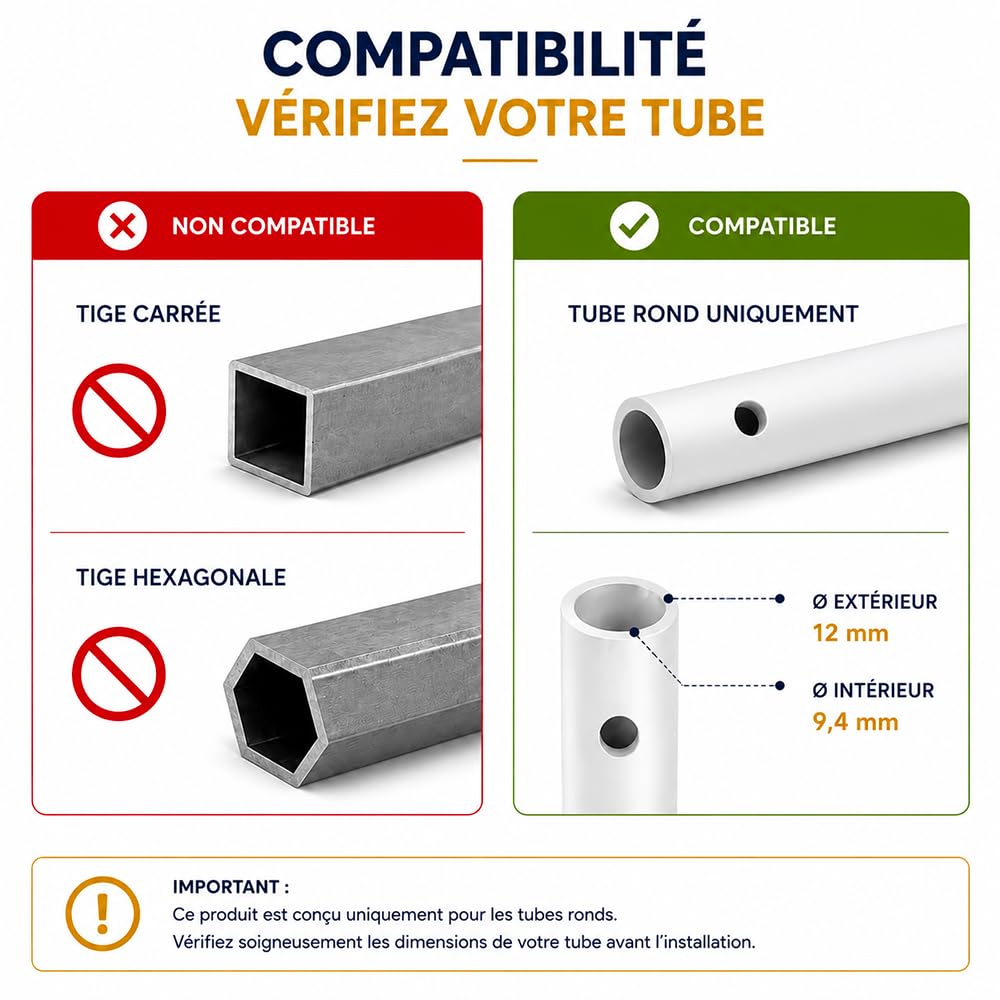 Manivelle Complète Blanche pour Volet Roulant Manuel - 130 cm - Tige Acier - Poignée Ergonomique - Sortie Ronde Ø12 mm
