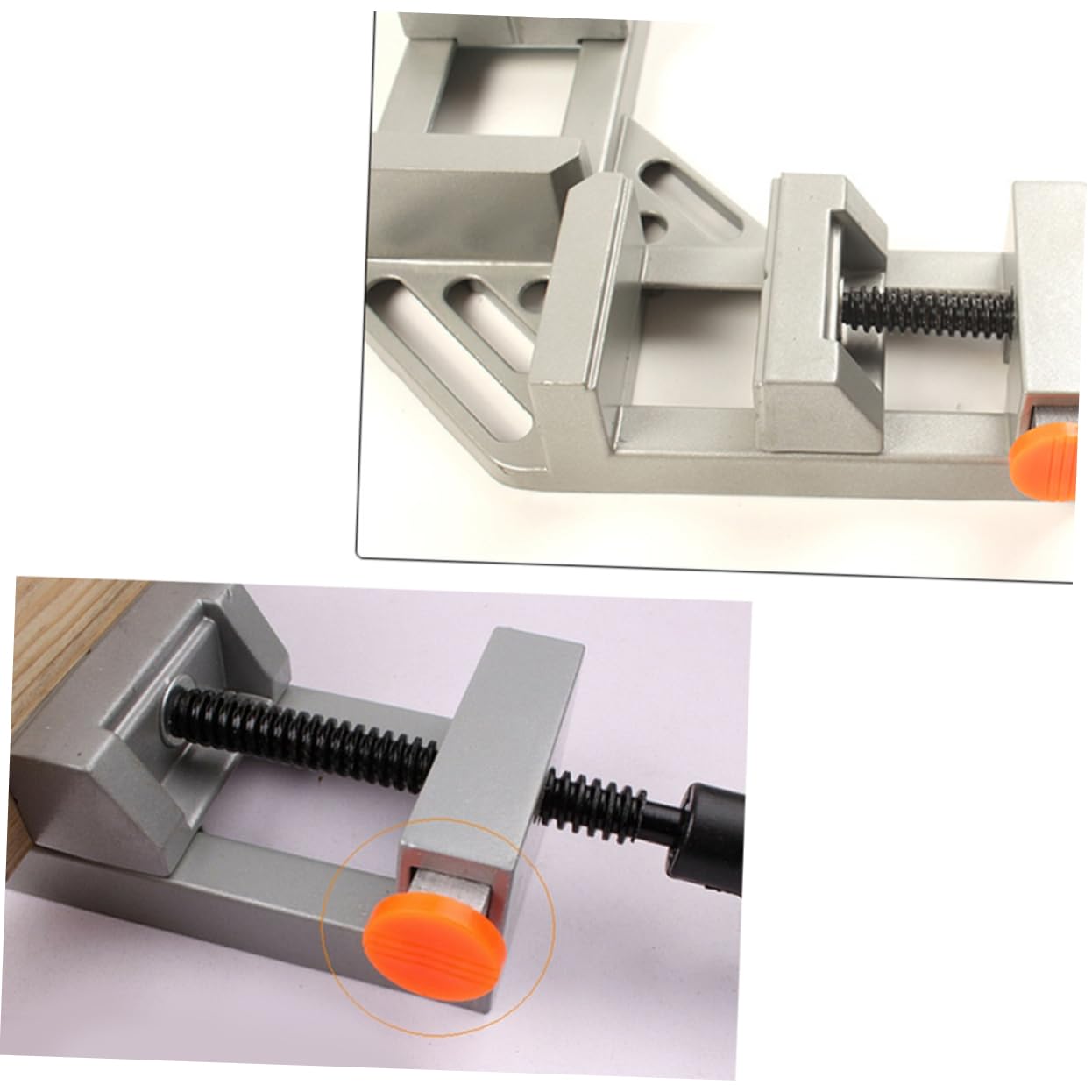 UPKOCH Abrazadera de Esquina de 90 Grados de Aluminio Plata 4 Piezas | Liberación Rápida, Giratoria Ajustable, Sujeción Precisa, para Carpintería y Enmarcado de Fotos