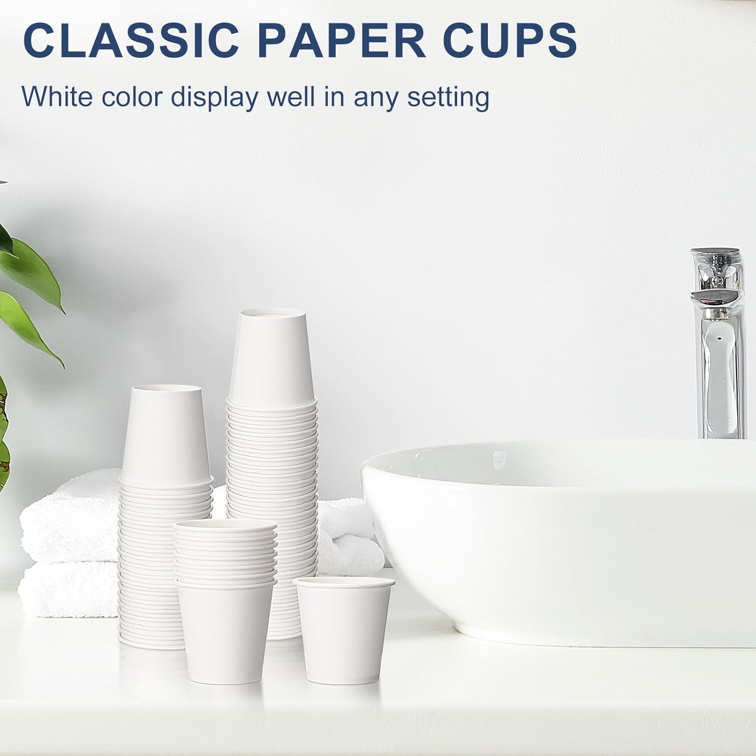 1200 Pack 2 oz Disposable Paper Cups Small Paper Coffee Drink Cups for Candy, Biscuits, Bathroom Use, Parties, Picnics, and Travel(White) - Image 3