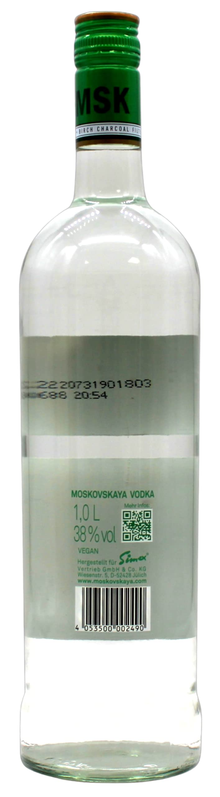 Moskovskaya Vodka 38% vol., 6er Pack (6 x 1 l)