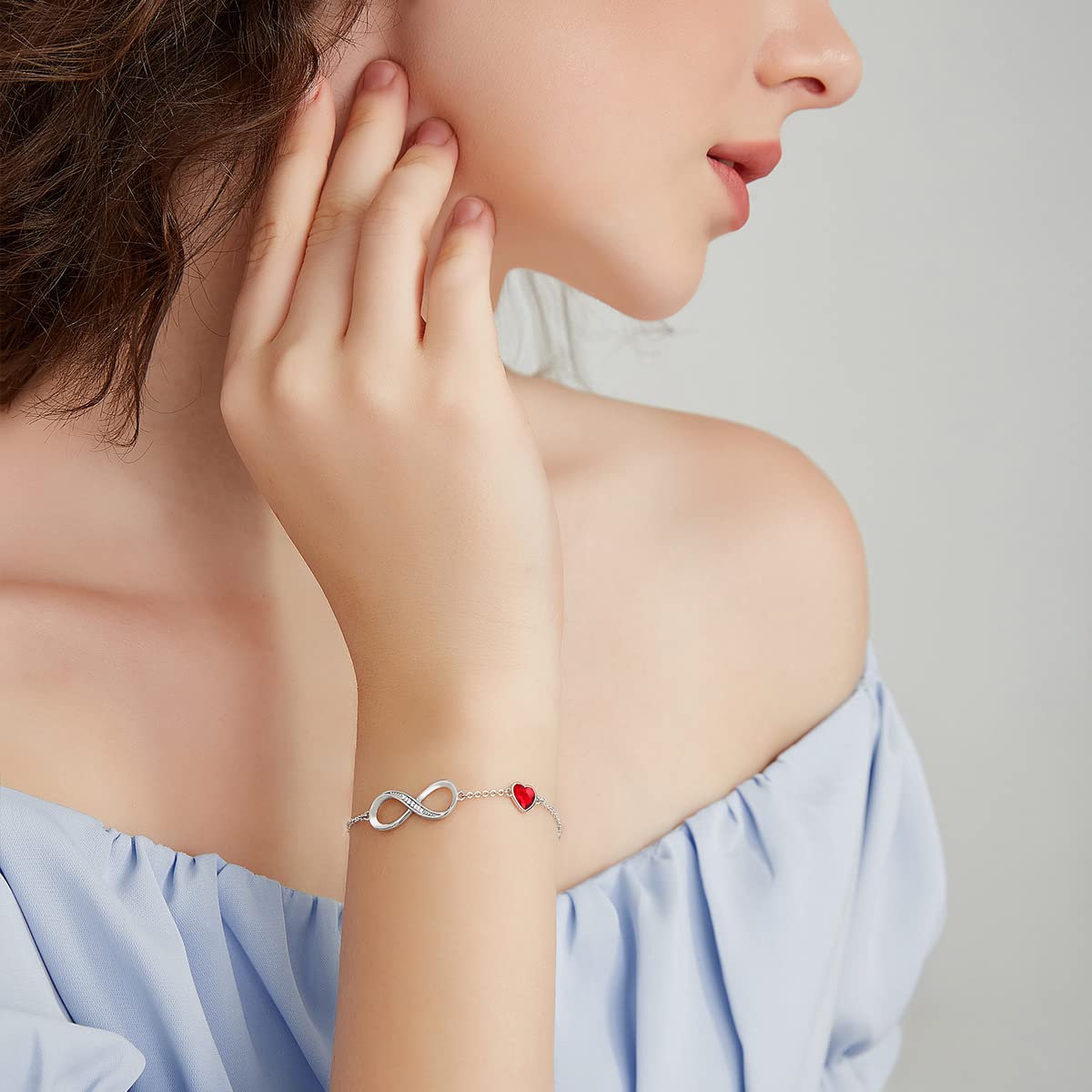 LOUISA SECRET Bracciale Donna Argento 925 or Acciai inossidabili Braccialetto Infinito Bracciali Cuore Gioielli Regalo Natale Compleanno Festa Della Mamma per Moglie Amiche Amica