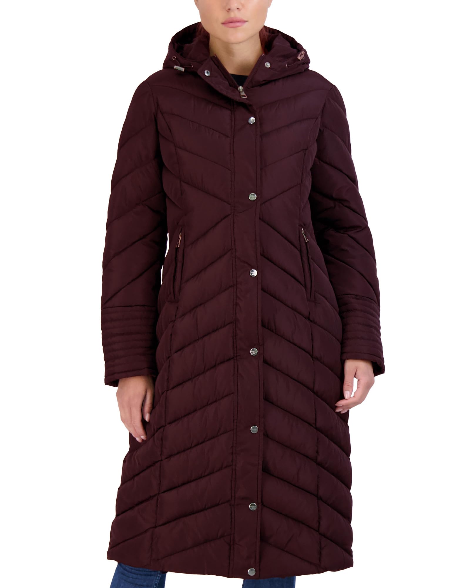 Womens Maxi Puffer Winter Coats - Long Quilted Jackets for Women Weather Resistant Puffer Parka Hooded Jacket