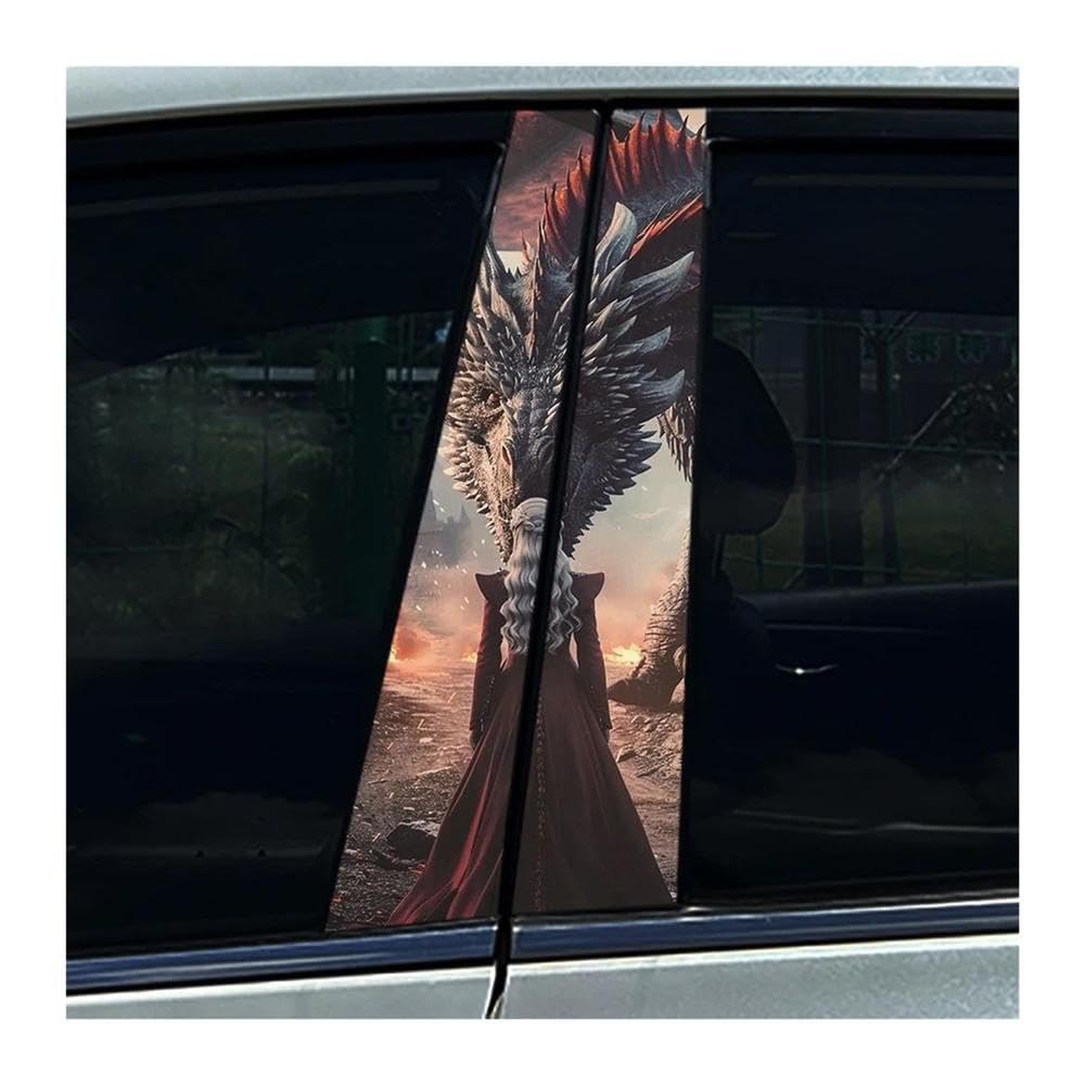 Body Parts 2PCS Car B-Pillar Stickers Dark Dragon Auto Center Column Waterproof Decals(G)