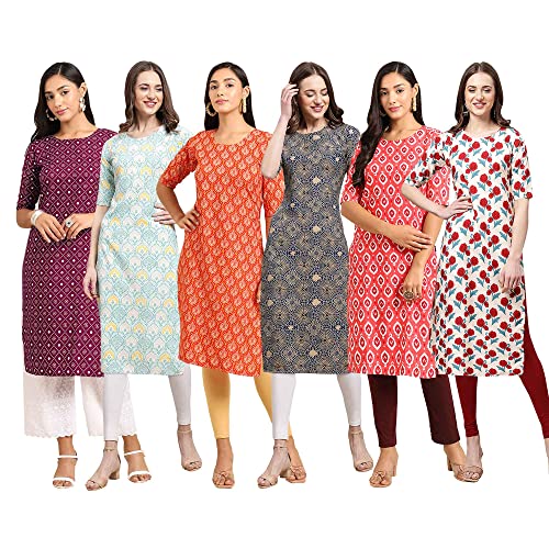 Image of Pinkmint Women's Crepe Digital Print Straight Kurta