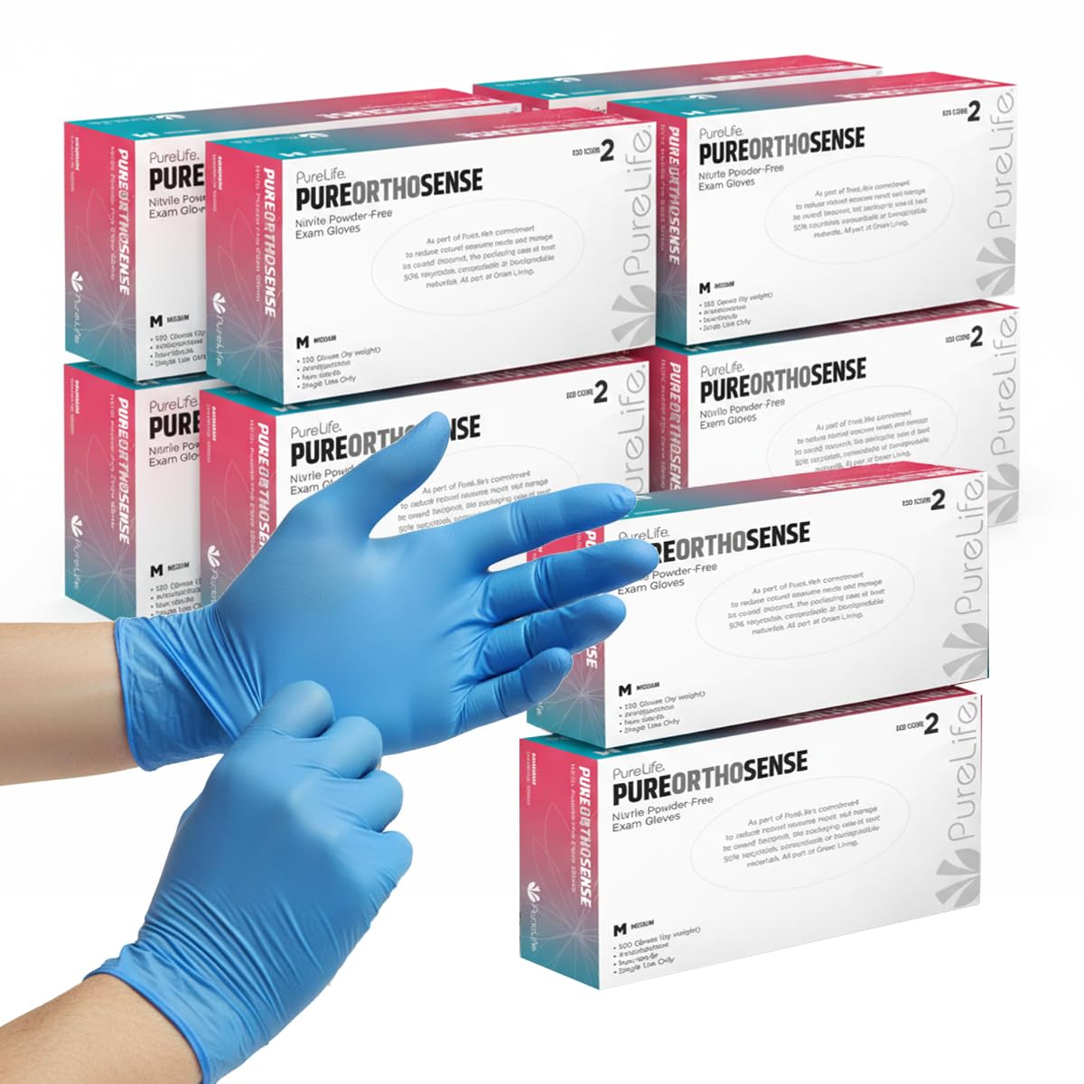Pureway Medical Gloves Disposable Latex free- Blue Nitrile Gloves, Powder-free and Non Sterile- Food safe, Cleaning and General Purpose Use (1000 Pack)
