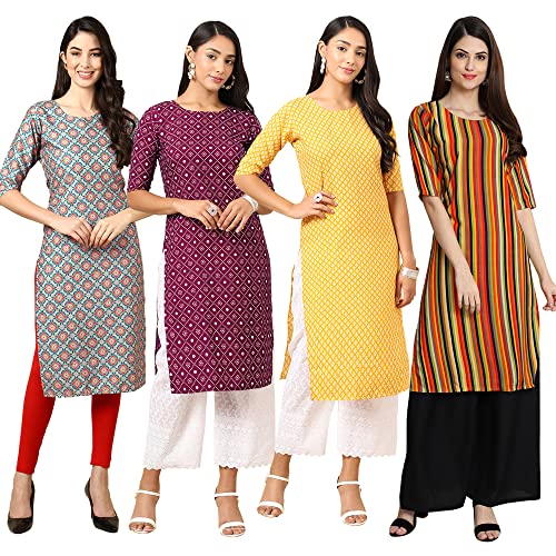 Image of Pinkmint Women's Crepe Digital Print Straight Kurta (RM-348-370-360-366)