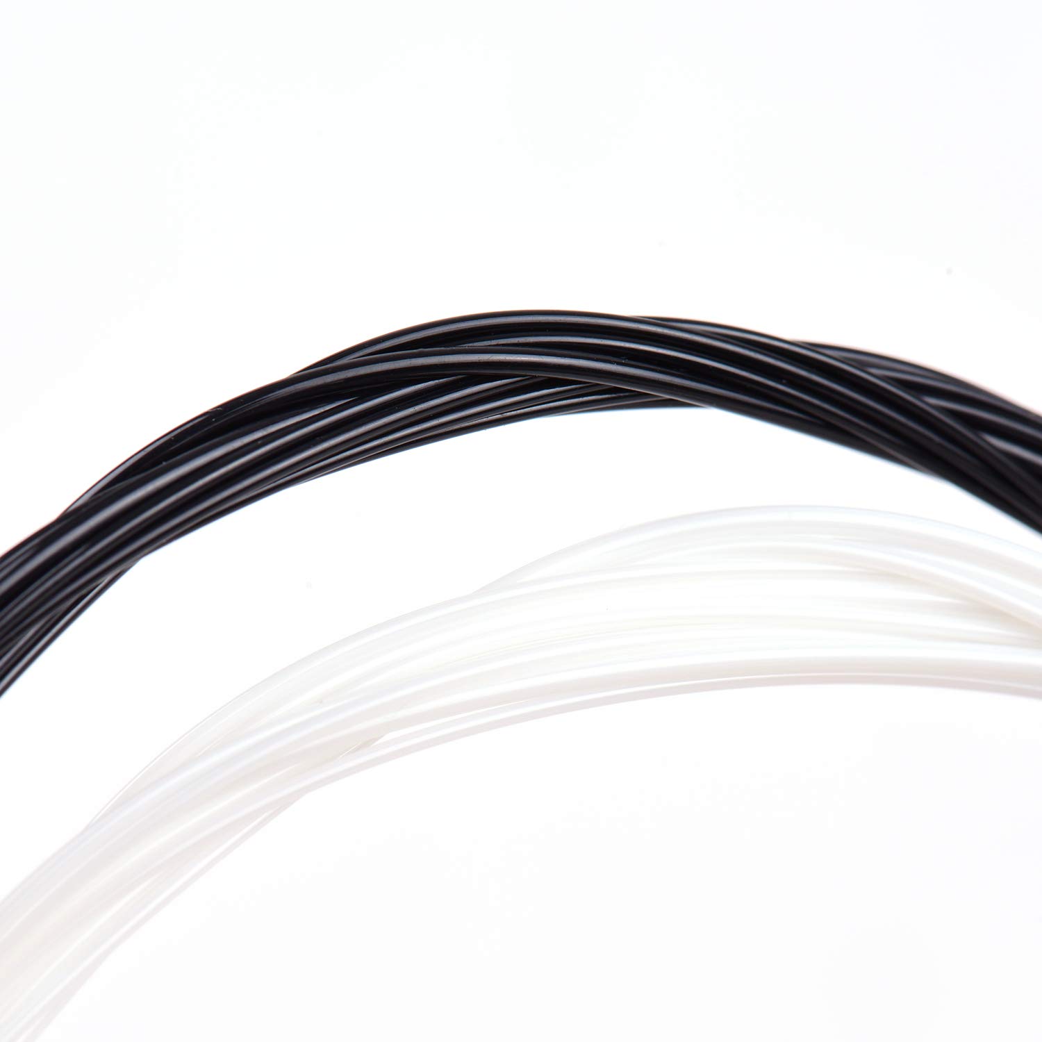 RUSUO 4pcs/Set Nylon Ukulele Ukelele Uke Strings for 21 Inch Soprano/ 23 Inch Concert/ 26 Inch Tenor Ukuleles(.024-.026), Pack of 2 Sets (Black + White),Ukulele Strings Soprano