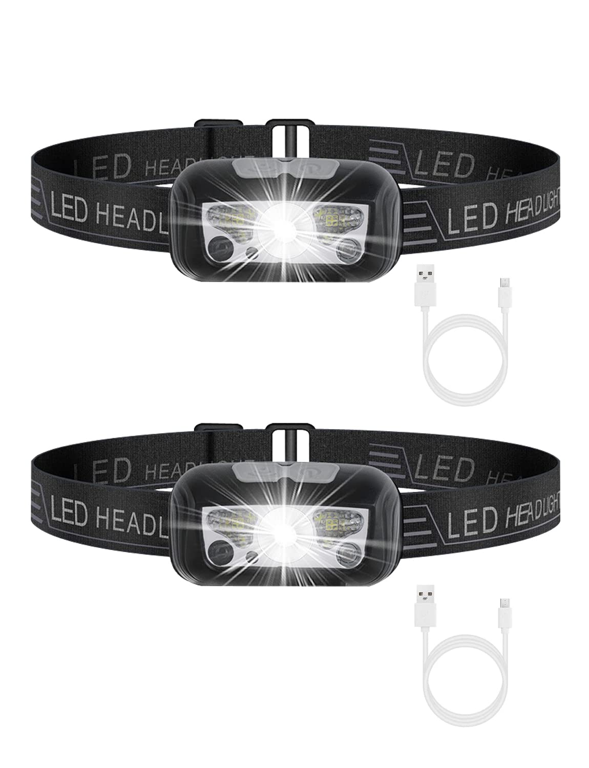 15個セット ヘッドライト LED ヘッドランプ USB 充電式 小型軽量 高輝 15個セット ヘッドライト LED ヘッドランプ USB 充電式 小型軽量