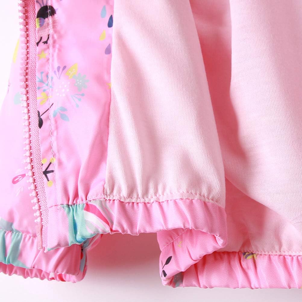 Feidoog Kids Baby Toddler Girls Cartoon Spring Fall Outerwear Windbreaker Zipper Hooded Jackets Coat: Clothing