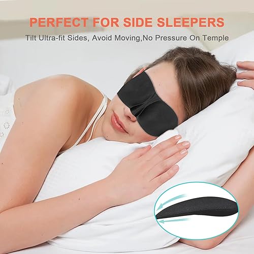 Miniatura 6 de Máscaras para dormir para mujeres y hombres, cubierta opaca para ojos vendados para viajes, máscara de ojos 3D para sueño profundo, máscara de