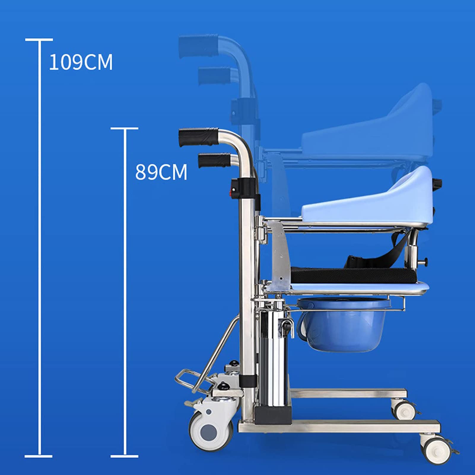 Elevador Hidráulico De Pacientes, Gruas para Personas Mayores, Fácil Traslado Al Inodoro Y Al Baño,Silla De BañO con Inodoro para Ancianos Discapacitados