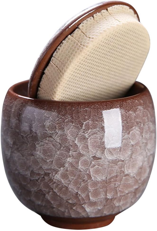 Ceramic Jar with Lid for Nail Dip Powder,White Tea Canister