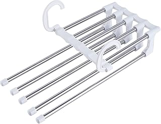 3 Pack of Pants Hangers Space Saving,Anti-Rust Plastic Hangers,Durable and Sturdy Hangers for Pants Scarf Jeans Slack Trousers Ties Towels,Multiple Pants Hangers in One