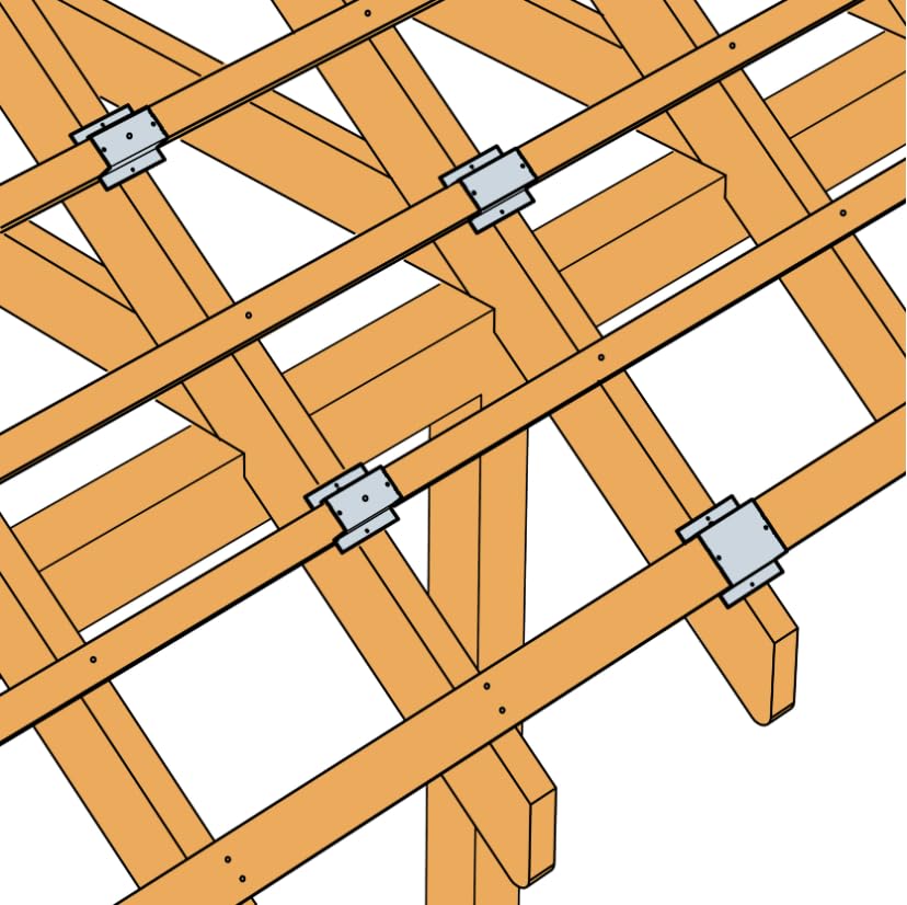 Simpson Strong-Tie Dachlattenverbinder DLV | Verzinkt | Für Dachlattenstoß (50, 40 x 60 mm)