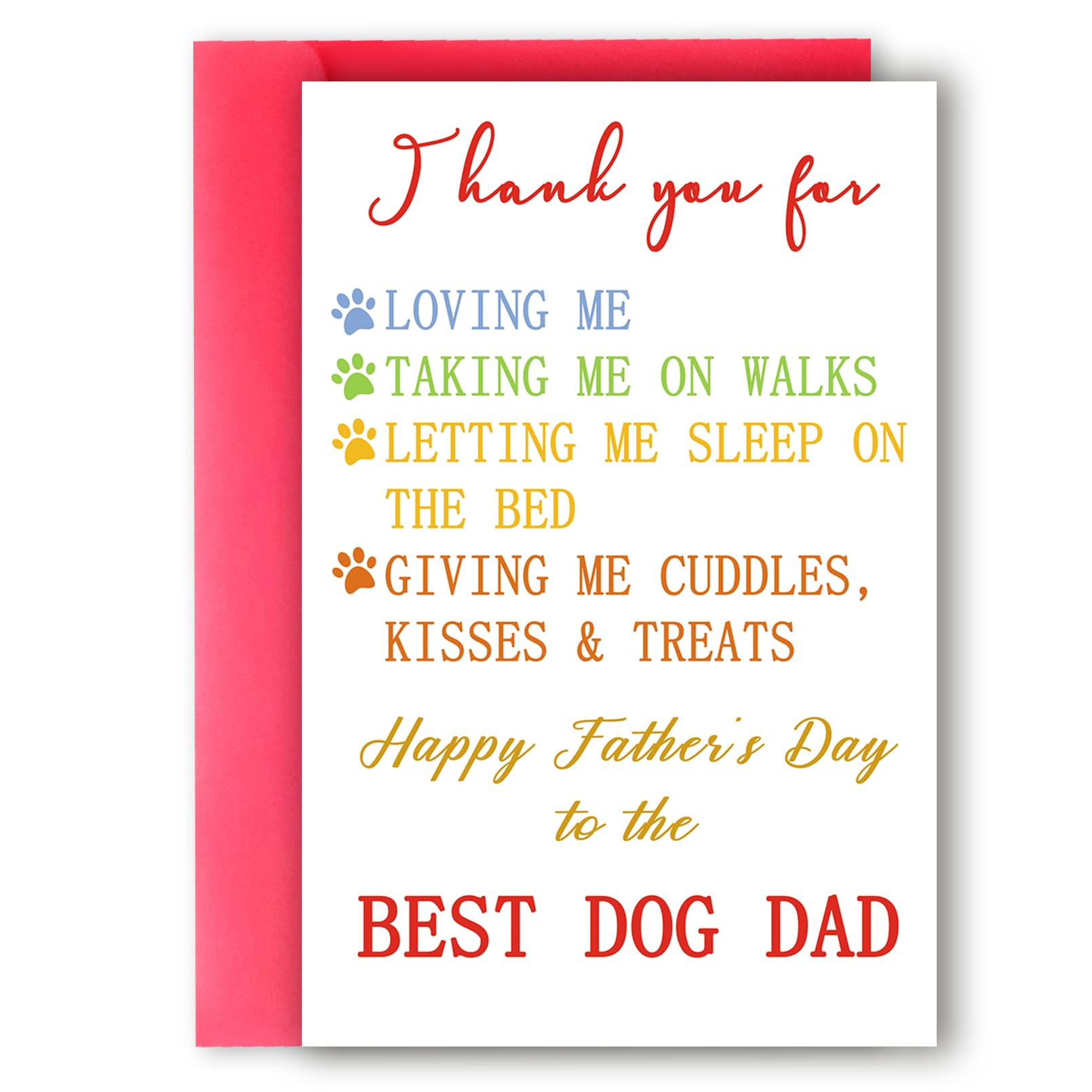 Ziwenhu Funny Father's Day Card, Best Dog Dad, Dog Dad Card, Pawther's Day Card, Happy Father’s Day Thank You Card for Dog Dad, Fathers Day Idea, Dog