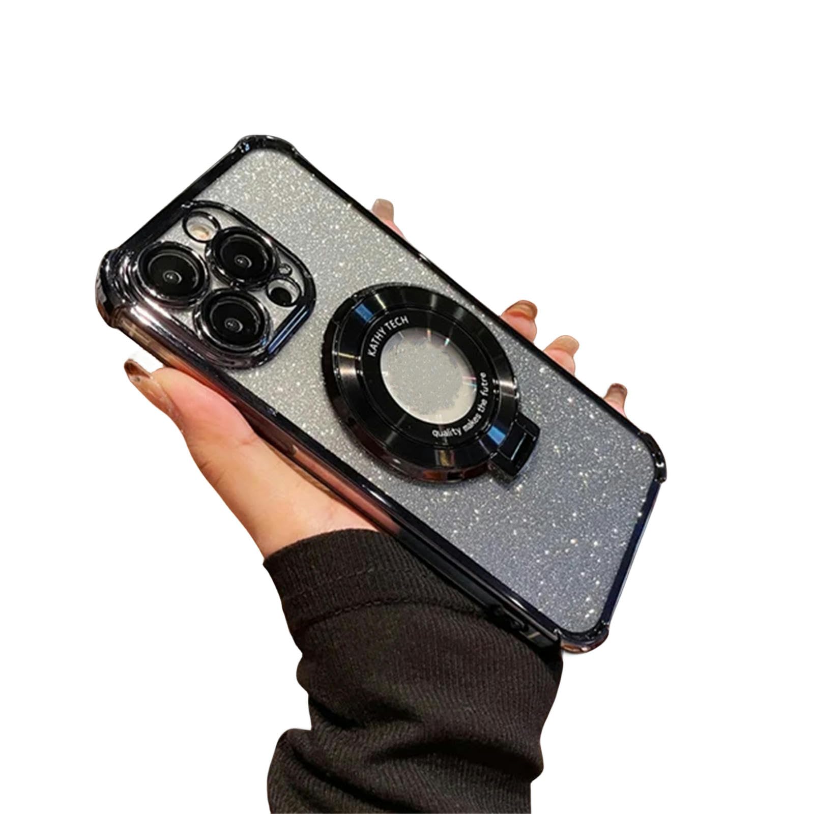 Coque iPhone 12 Pro Max noire avec support et protection d'objectif intégrée - 8