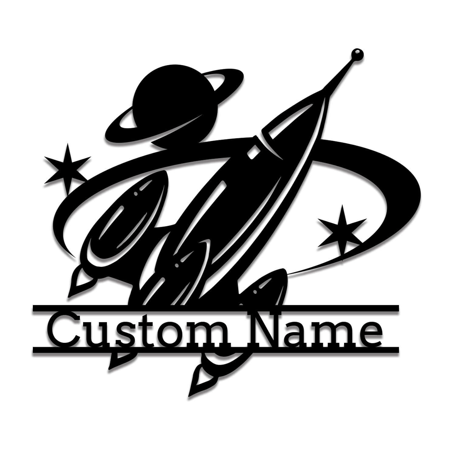 Personalized Custom Spaceship Astronaut Metal Wall Art, Personalized Space Astronaut Rocket Star Spaceship Metal Wall Art Name Sign, Personalized
