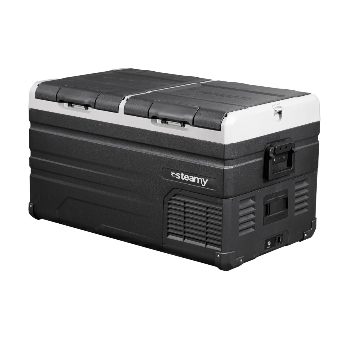 Steamy-E Dual Zone 75, glacière électrique à compresseur, 72 litres, 12V/230V, pour Garder au Chaud et rafraîchir, pour Le Camping