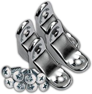 WADDELL Skirt Fasteners 4 Count for Woodworker Legs | Steel Table Leg Attachment Hardware with Wood Screws Included | Compatible w/ Woodworker Style Furniture Legs and Skirting | DIY Home Improvement