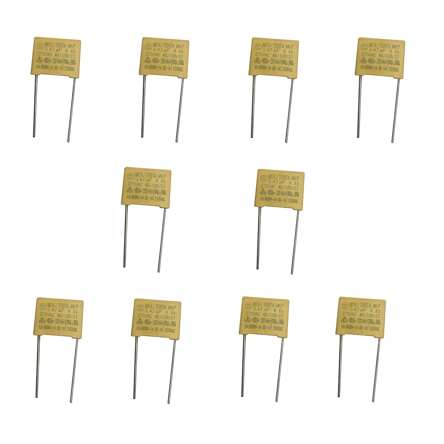 Condensador Polipropileno no Polarizado 275V 470 nF 0,47uF 470J 10 unidades