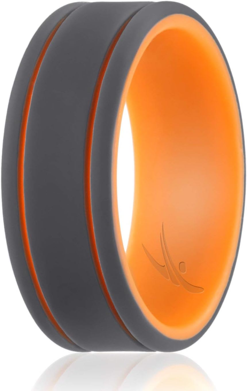 ROQ Men's Silicone Rings Mens Silicone Wedding Band Rubber