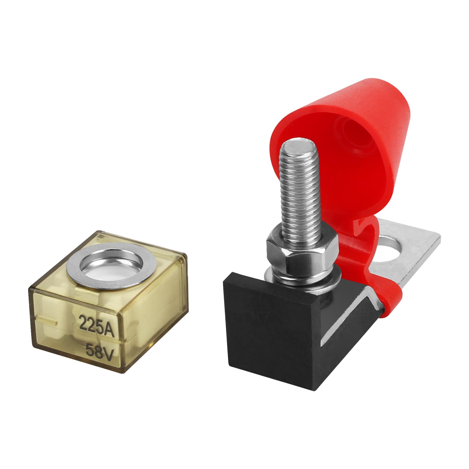 Aulpq Battery Fuse Block Kit, 225A 58V Fuse and Fuse Block