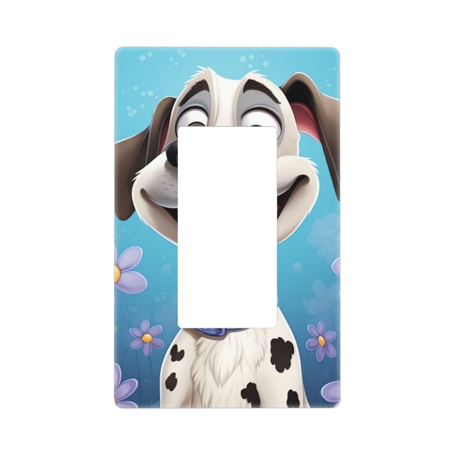 dog Wall Plate Cover 1 Gang Light Switch Cover Decorative Single Duplex Wall Plates Standard Size Decorator Blank Electrical Switch Plate Cover for Electrical Outlets