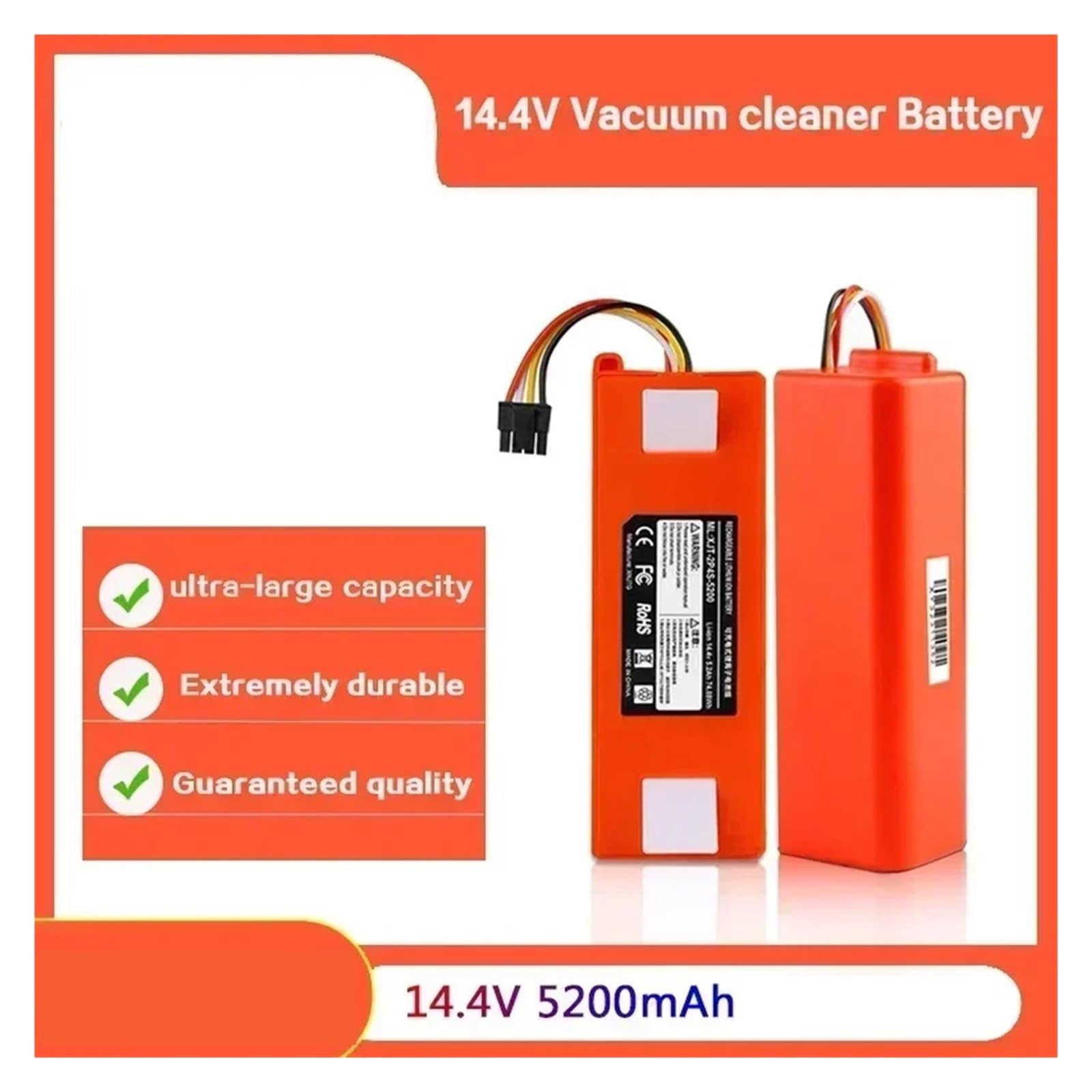 Batteria Ricaricabile 5200 MAh 14,4V Per Monopattino Xiaomi – Compatibile S50, S51, S52, S55, S4, S5, S6, S7 – Modello BRR-2P4S-5200D - 3