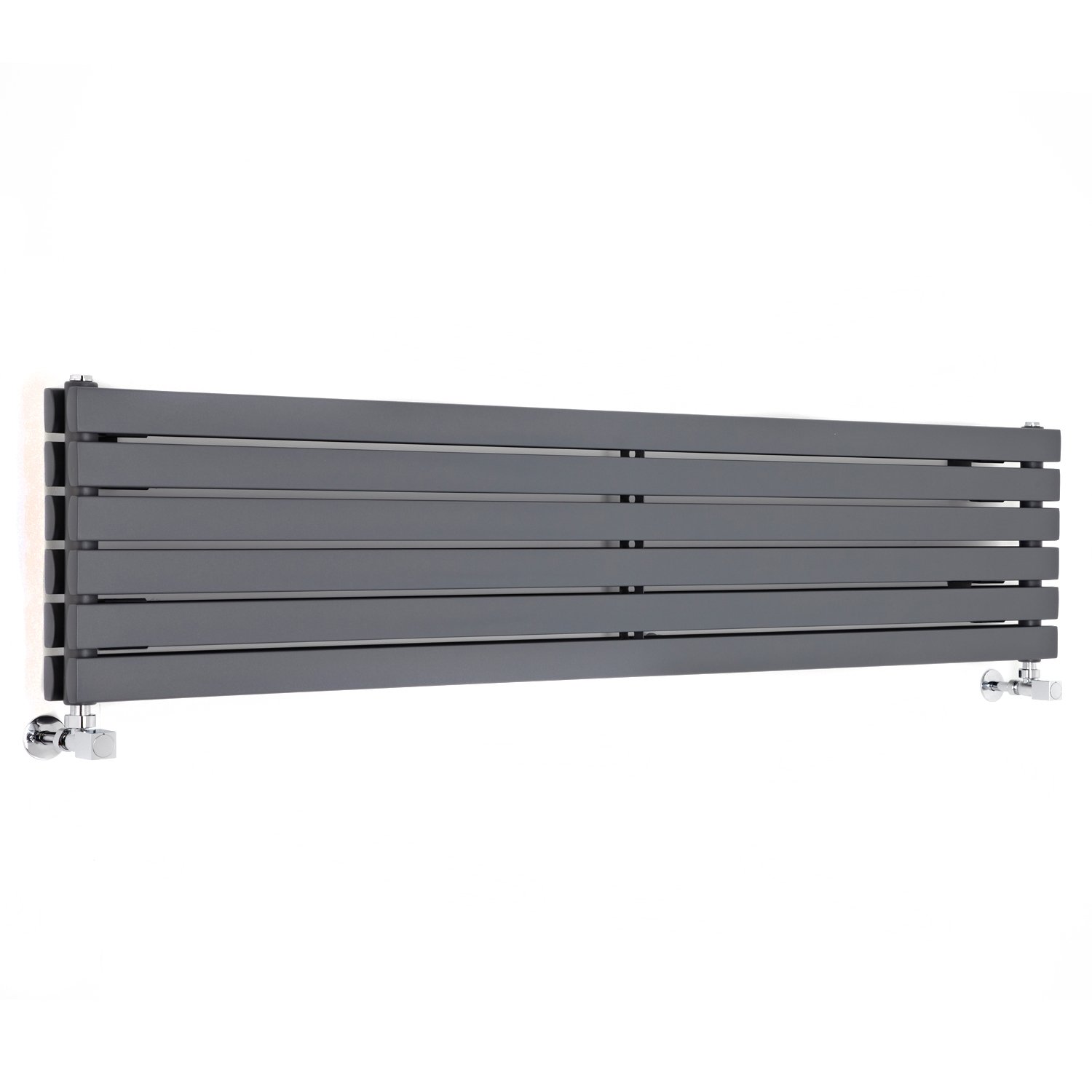 Milano Anthracite Capri Horizontal Double Flat Panel Radiator - 354Mm X 1600Mm