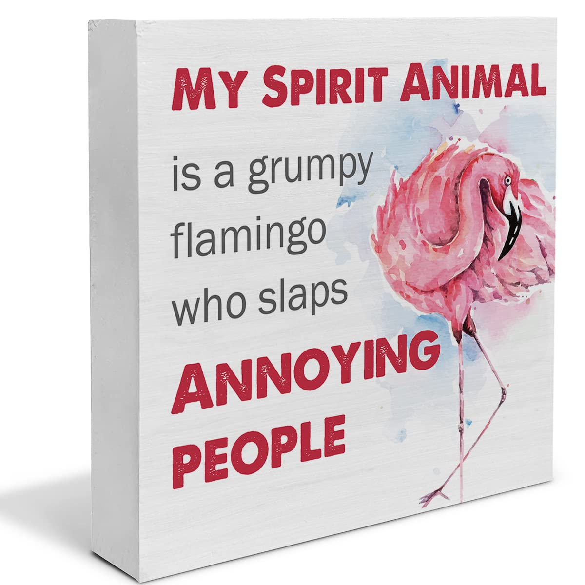 Country Pink Flamingo Wood Box Sign Decor Desk Sign Summer Flamingo Quote Wooden Box Block Sign Rustic Home Shelf Wall Decoration