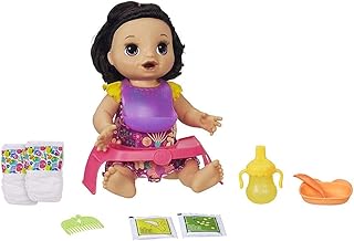 Baby Alive Happy Hungry Baby Black Straight Hair Doll, Makes 50+ Sounds & Phrases, Eats & Poops, Drinks & Wets, For Kids A...